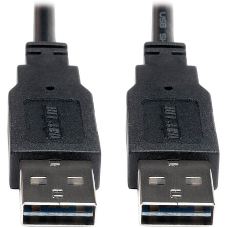 Reversible USB Cable, Black, 10 ft.