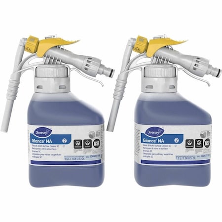 Liquid Glass and Multi-Surface Cleaner Concentrate, Blue, Unscented, Hose End Sprayer, 2 PK