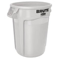 BRUTE 32 gal Round Heavy Duty Plastic Can, White, None, Plastic, Not Applicable