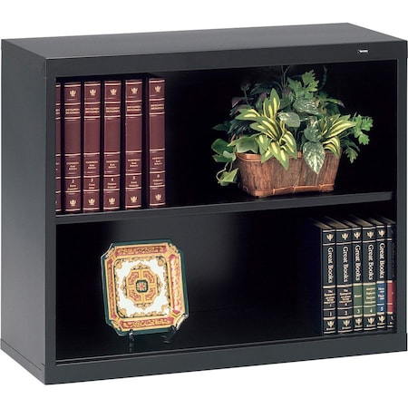 2-Shelf Stationary Bookcase, 28"x34-1/2" Black