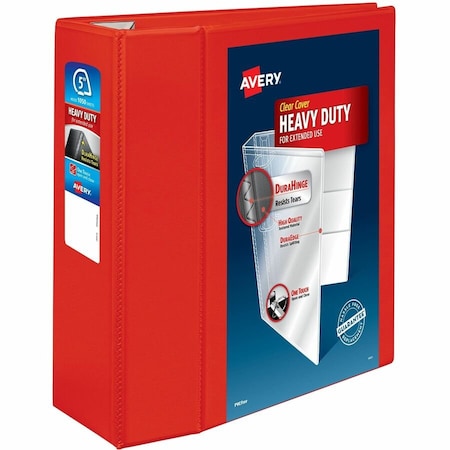 Heavy-Duty View 3 Ring Binder, 5 In