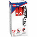 Permanent Marker, Marks-A-Lot, Red, PK12
