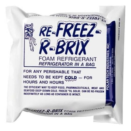 Re-Freez-R-Brix Cold Bricks, 4 1/2" x 4" x 1 1/2", White, PK12