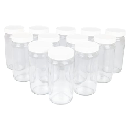 Sampling Jar, Borosilicate Glass, Straight Side Round, Clear, 250mL, PK12