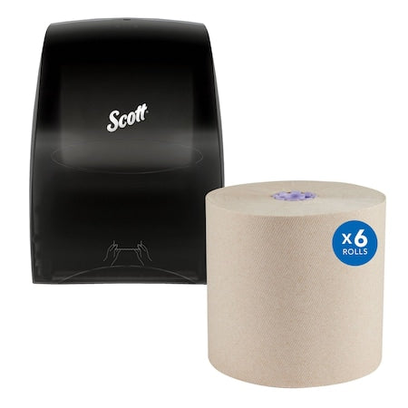 Scott Essential Manual Hard Roll Paper Towel Dispenser With Paper Towel Roll Refill 6 PK