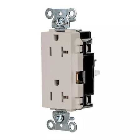 Straight Blade Receptacle, 5-20R, 20 A, 125V AC, 2 Pole, 3 Wire, Surface Mount, Grounded