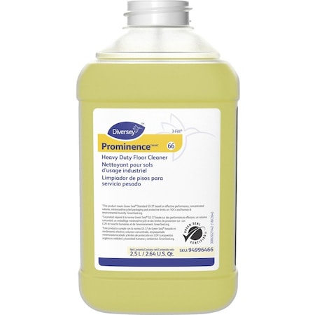 Prominence Heavy Duty Floor Cleaner, J-Fill Dispenser, 2.5L, Citrus, Yellow, PK2
