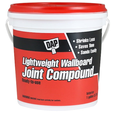 Wallboard Joint Compound, 1 gal, Tub, White, Lightweight Wallboard