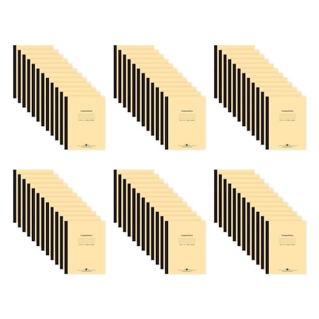 Case of Blue Composition Notebooks, Wide Ruled, 48 sht, 15 lb White Paper, 10.5"x8", Flexible Covers, PK72
