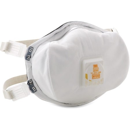 Disposable Respirator, N100, Molded, Dual, Adjustable, Metal Nose Clip, M