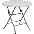 Round Folding Table, Plastic Top, White