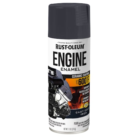 Automotive 600 Degrees F Engine Primer Spray, Cast Coat Iron, Gloss, 11 oz