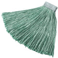 5 in String Wet Mop, 28 oz Dry Wt, Clamp On Connection, Cut-End, Green, Synthetic, PK6