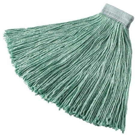 5 in String Wet Mop, 28 oz Dry Wt, Clamp On Connection, Cut-End, Green, Synthetic, PK6