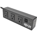 Outlet Strip, Surge, USB, 5-15R, 5-15P, 6 ft., Black