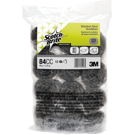 Scrubber, Silver, General Purpose, PK12
