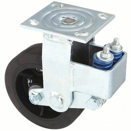 Swivel Plate Shock-Absorbing Caster, Rubber, 6 in.