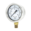 Pressure Gauge, 1/4 in NPT, Bottom Location