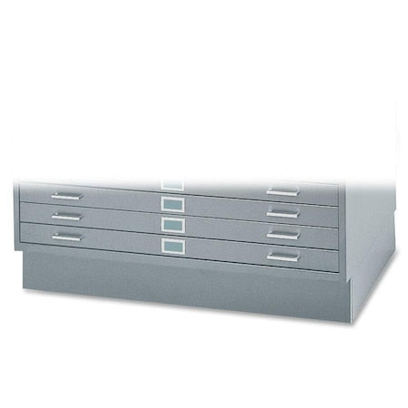 Flat File Cabinet Base, Gray, Closed