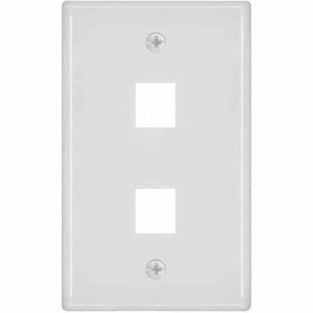 WallPlate, Blank, 2 Hole, White