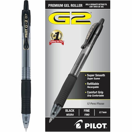 Pen, Gel, G2, Fine, Black, PK12