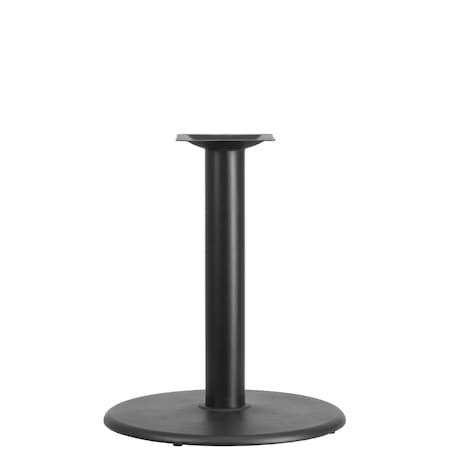 Round Restaurant Table Base with 4" Dia., 24 in W, 24 in L, 28 in H, Cast Iron, Iron, Black