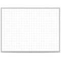 Dry Erase Board, Steel, 36 1/2 in, 48 1/2 in, Aluminum Frame, White/Gray, Gloss