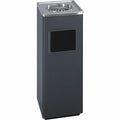 3 gal Square Indoor Metal Can, Black, Steel, 9 1/2 in
