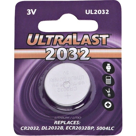 NABC UltraLast UL2032 Lithium Button General Purpose Battery - 3V DC
