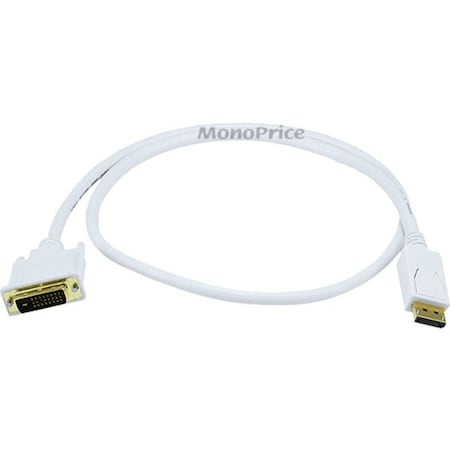 CPU Cord, Display to DVI-D Sgl Male, 3ft