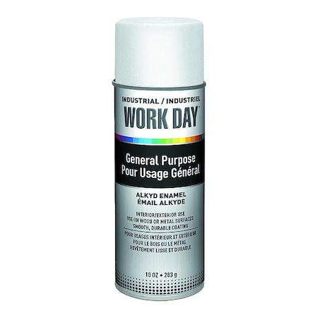 Spray Paint, White, Gloss, Solvent, 10 oz