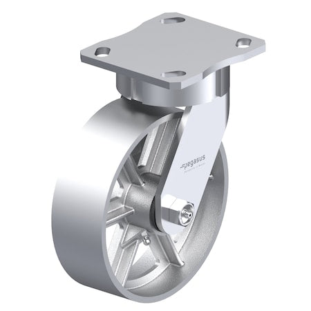 Plate Caster, 1200 lb. Ld Rating, Roller