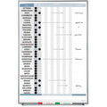 In/Out Board, Steel, 34 in, 23 in, Aluminum Frame, White/Gray, Gloss