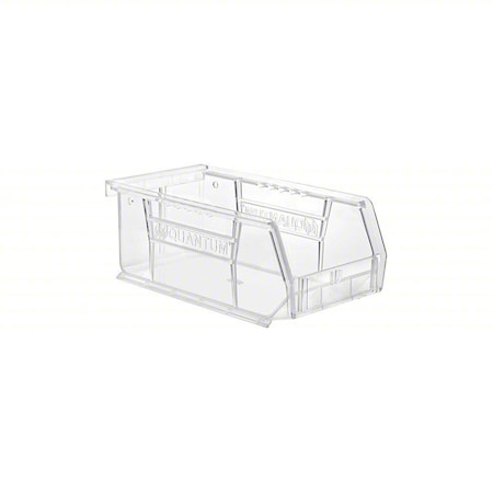 Plastic Bin, Plastic, Clear, 3 in H, 4 1/8 in W, 7 3/8 in L