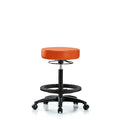 Vin Stool without Back-High Bench Ht with Black Foot RingandCasters in Orange Kist Trailblazer Vin