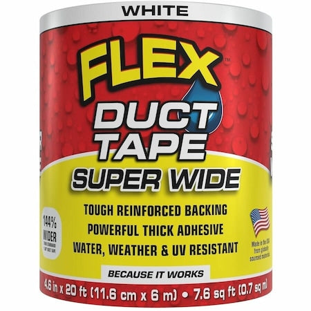 Duct Tape, 4 5/8" W, White, 3 in dia.
