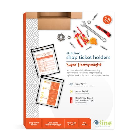 Shop Ticket Holders, Clear, 9 x 12", PK25