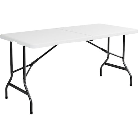 IndestrucTable Classic BiFold Folding Table, Platinum Top, Charcoal Frame, 30in W x 72in L x 29in H
