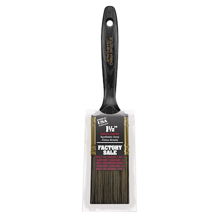 1-1/2" Varnish Soft, Gray China Bristle, Paint Brush, Plastic Handle