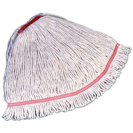 5in String Wet Mop, 20oz Dry Wt, Side Gate Connect, Loop-End, White, Cotton/Synthetic, FGC15306WH00