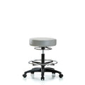 Vin Stool without Back-Medium Bench Height with Chrome Foot Ring and Casters in Dove Trailblazer Vin